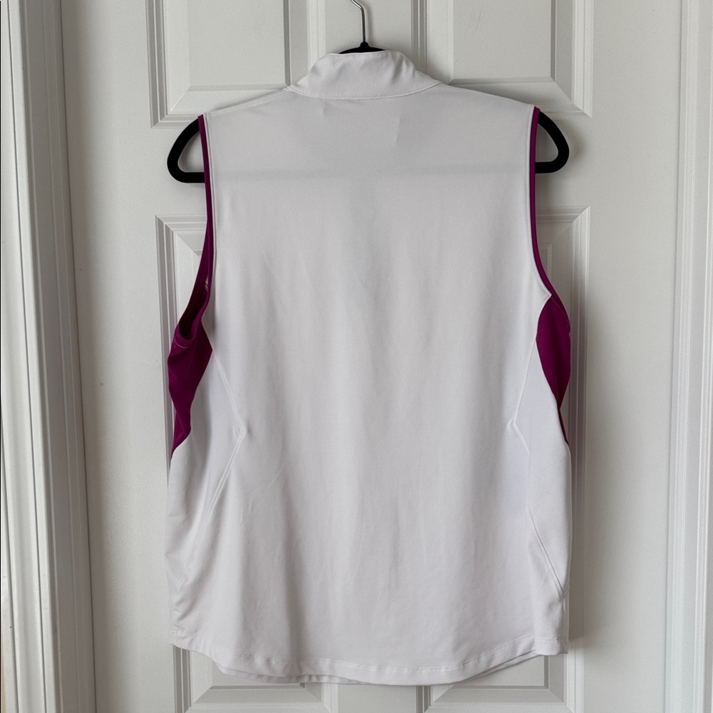 Lady Hagen Sleeveless Golf Polo Shirt - XL - White with Deep Pink - Picture 6 of 6